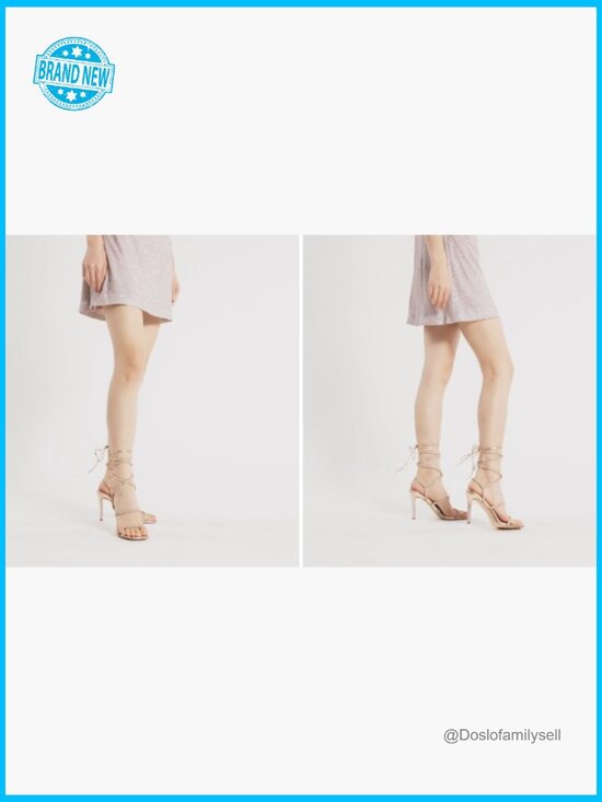 Strappy Gladiator Stilettos Square Toe Open Dressy Pumps Heeled Sandals main image 4